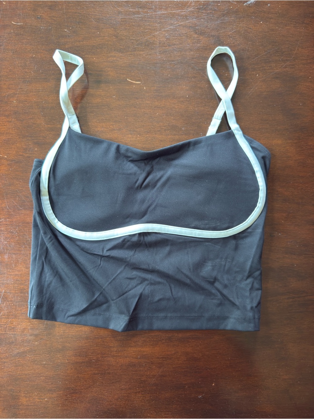 Gilly Hicks Black Crop Activewear Cami with Contrast Trim - size medium.